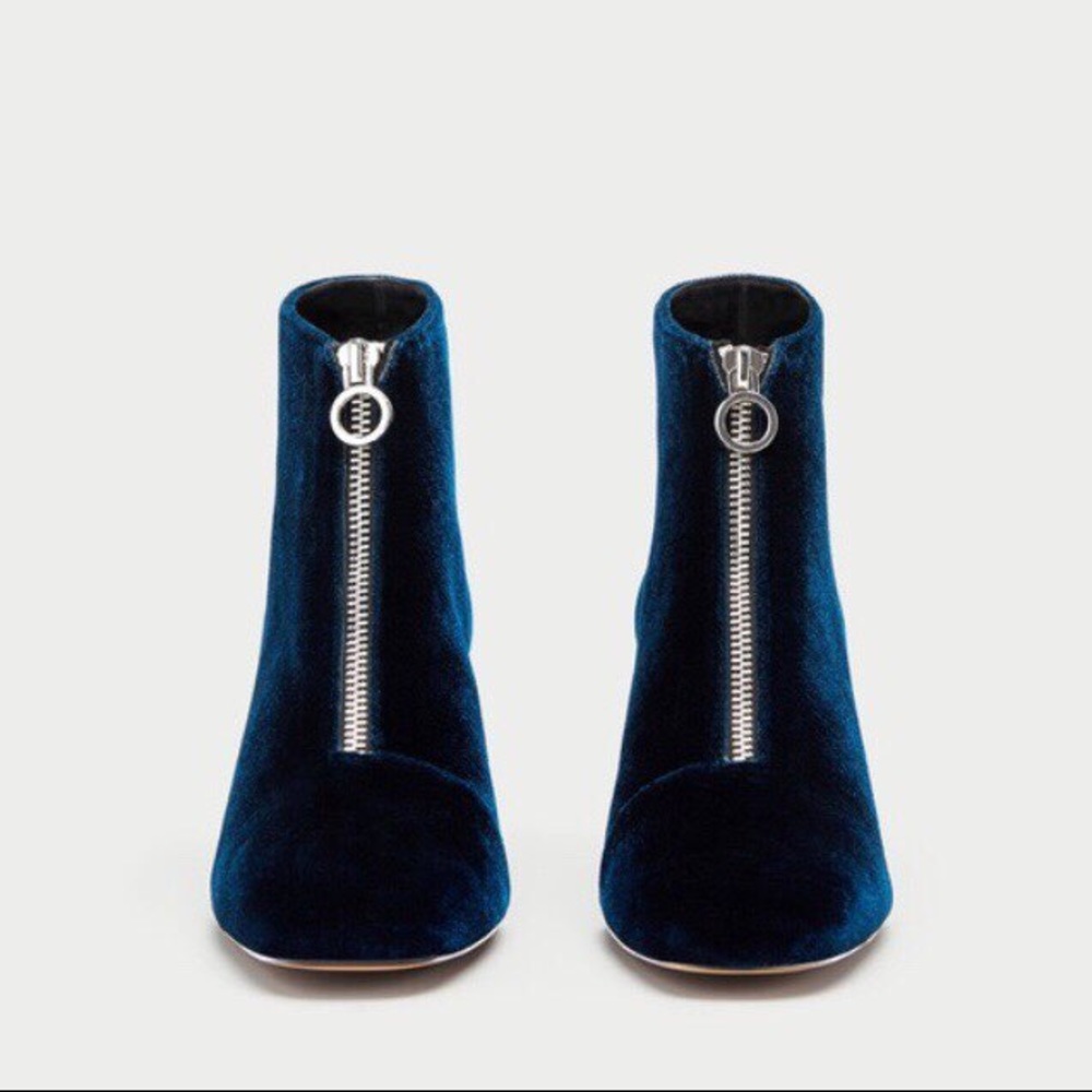 Zara royal blue velvet booties - Picture 6 of 8